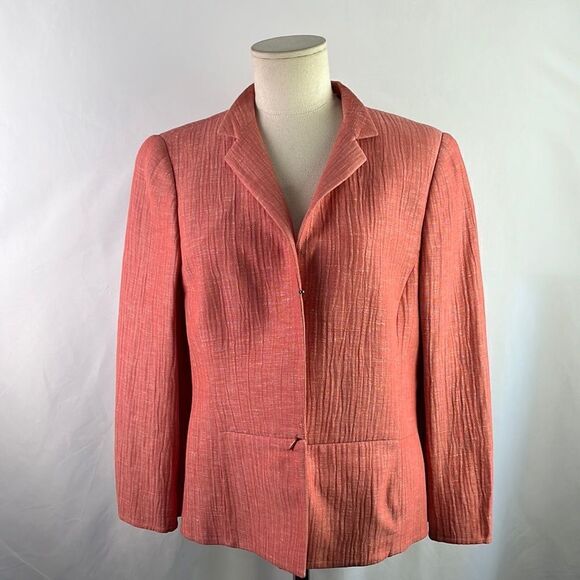 Akris Coral Wool Flax Blend Jacket - Picture 1 of 7